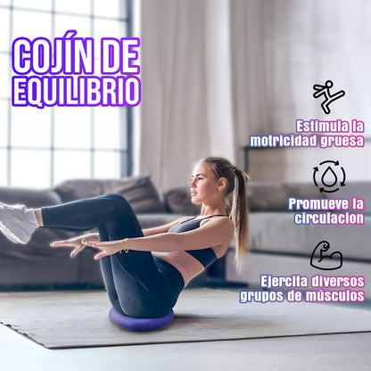 Cojin Yoga Sensorial Propioceptivo Tea Color Morado + Inflador