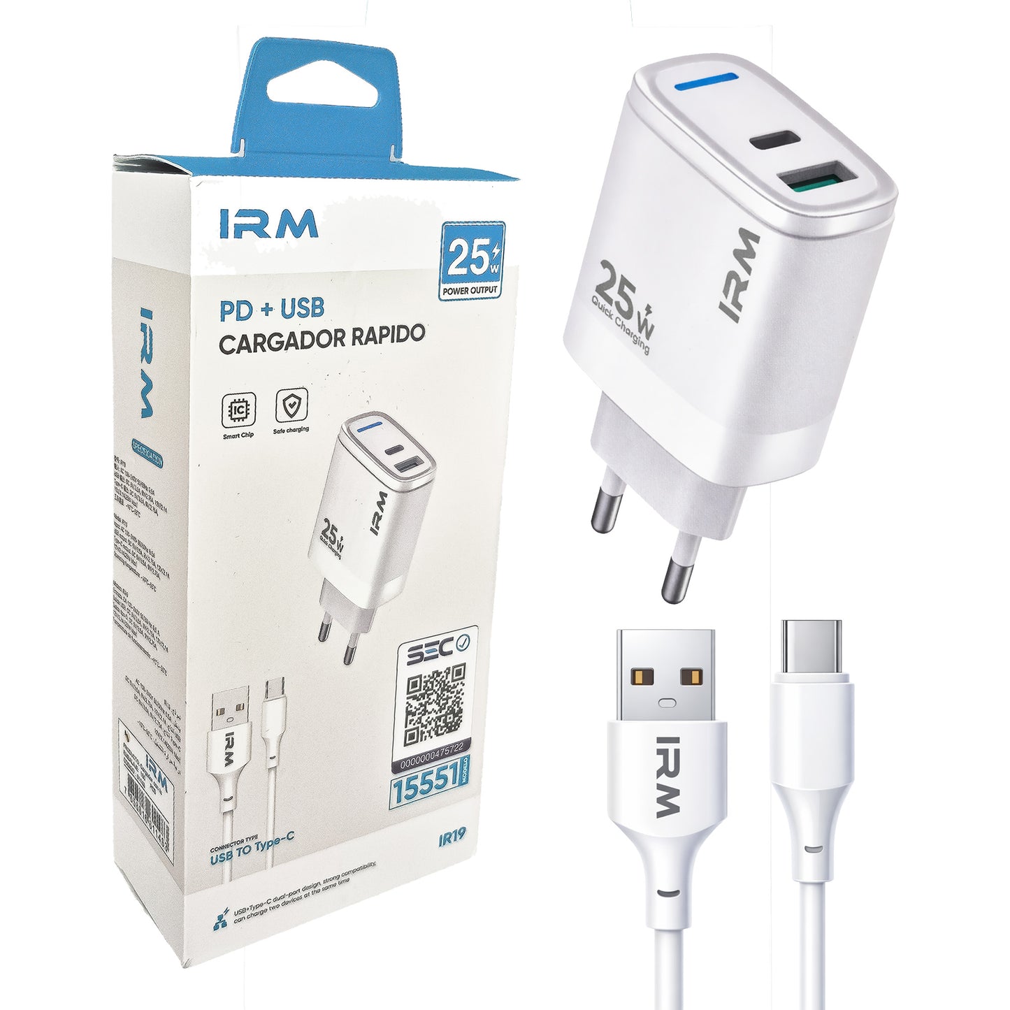 Cargador 25w Super Carga Rápida Para Samsung/android Tipo C