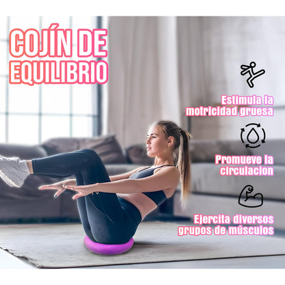 Cojin Yoga Sensorial Propioceptivo Tea Color Rosado + Inflador