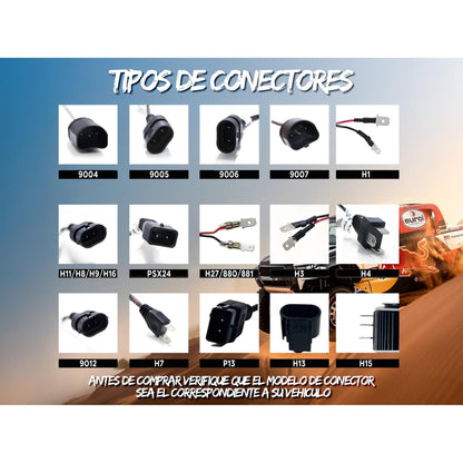 Kit Luces Led Ir100 Dakar H1 H4 H7 H11 9005 9006 45000lm 55w