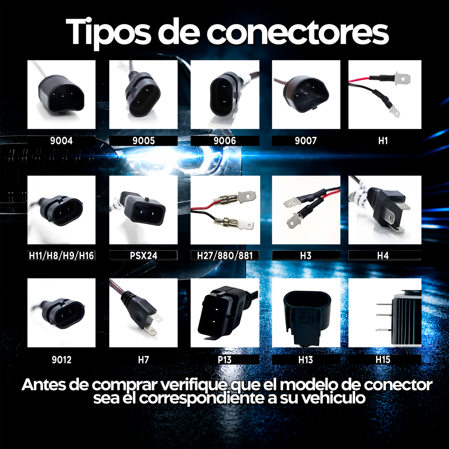 Kit Ampolletas Turbo LED M7 LuxLed compatible H1 H4 H7 H11 9005 9006