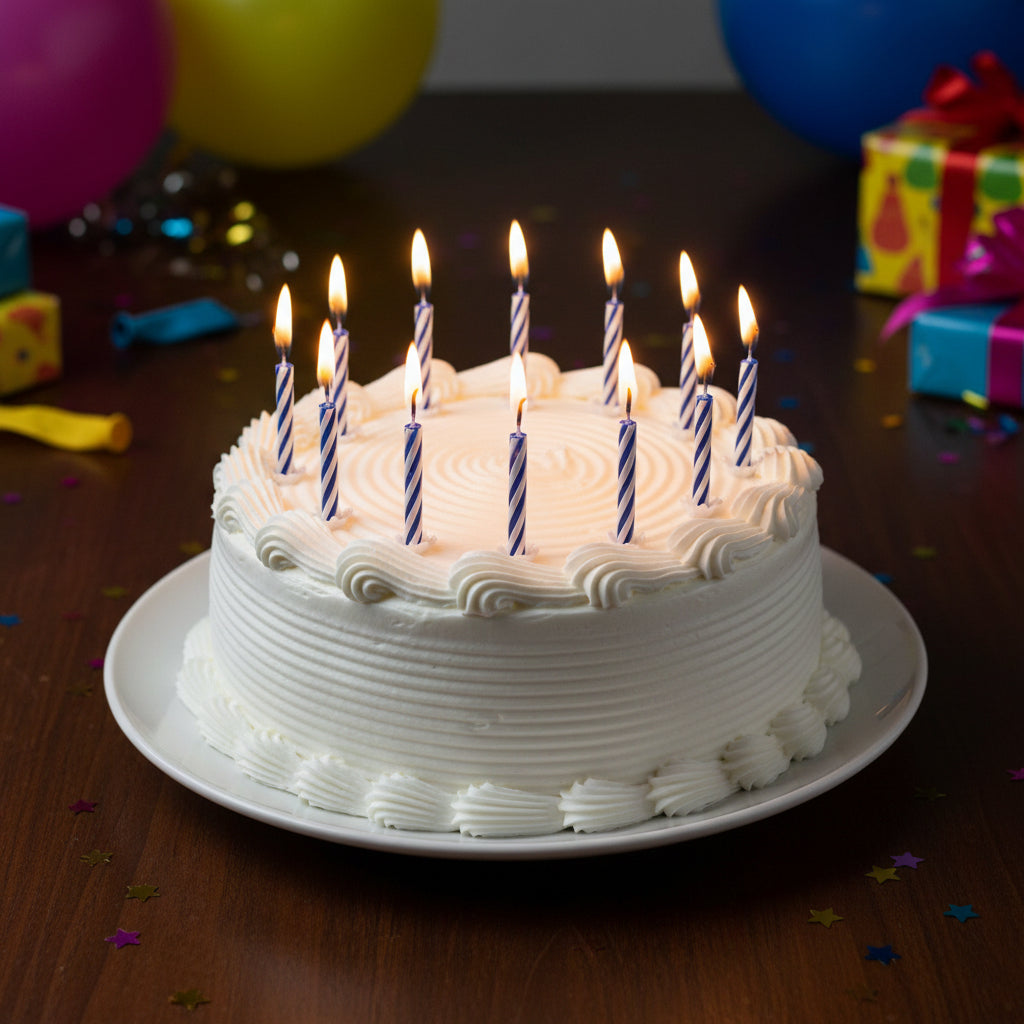 Pack 24 Velas de Cumpleaños Azules Espiral – Velas para Torta