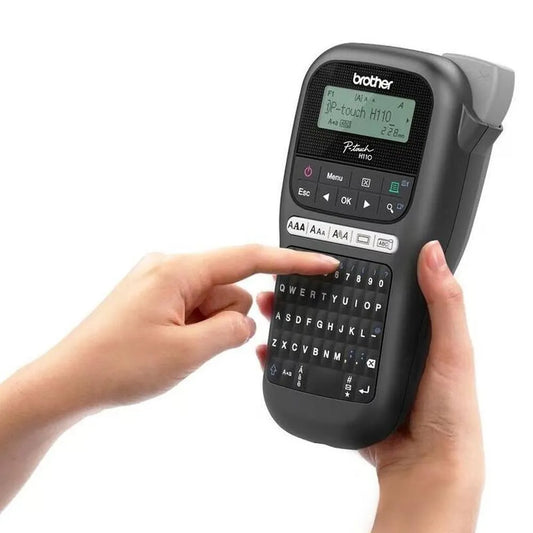 Rotuladora Brother PT-H110 P-Touch Etiquetadora Portátil Compatible Cintas TZe | Negra